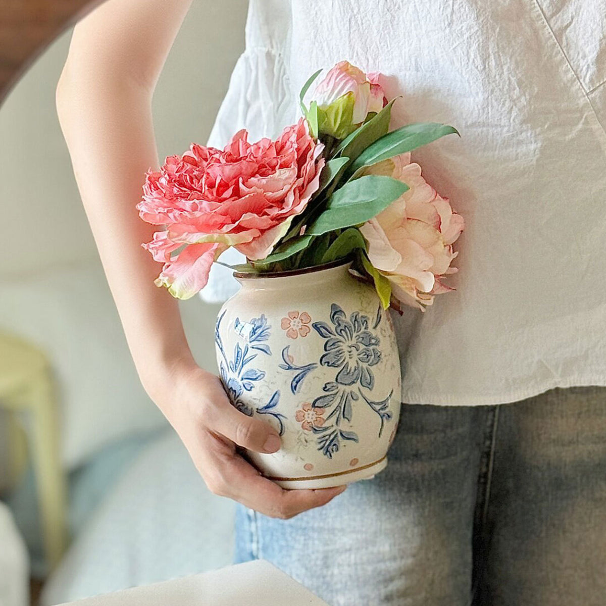 Blumeninspiriertes Dekoratives Keramikvase