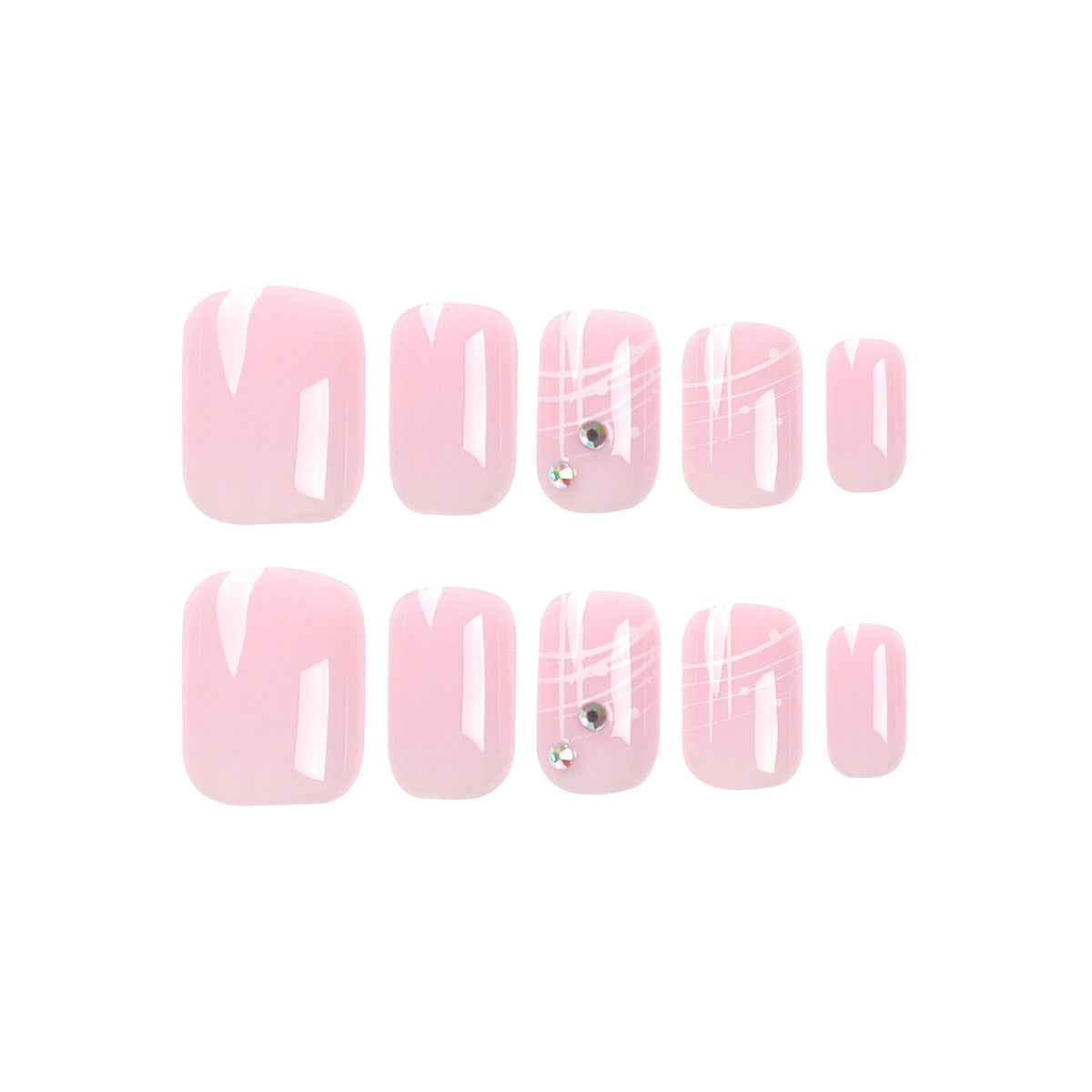Kunstvolle Nagelverlängerungen mit elegantem Design und Strassverzierungen Brehn