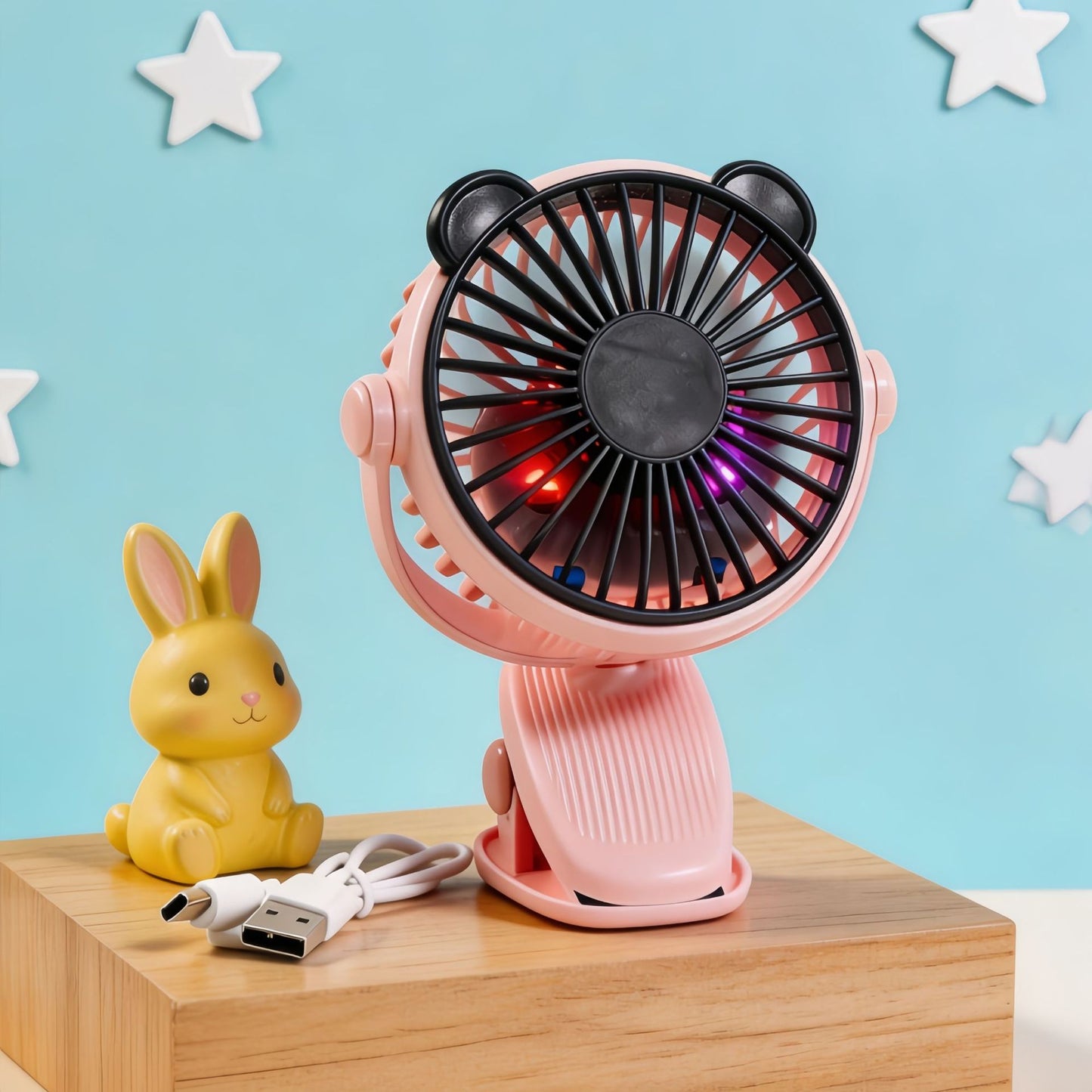 Damen Tragbarer Handventilator mit kreativen Tierohren Brehn