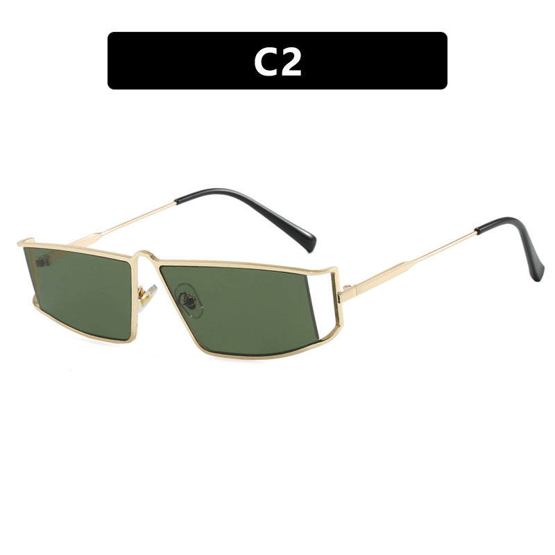Damen trendige Sonnenbrille im futuristischen Design mit eckigen Gläsern Brehn