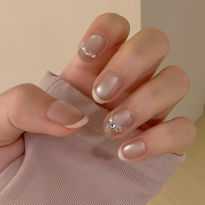 Rhinestone-beschichtetes Press-On-Nagel-Set Brehn