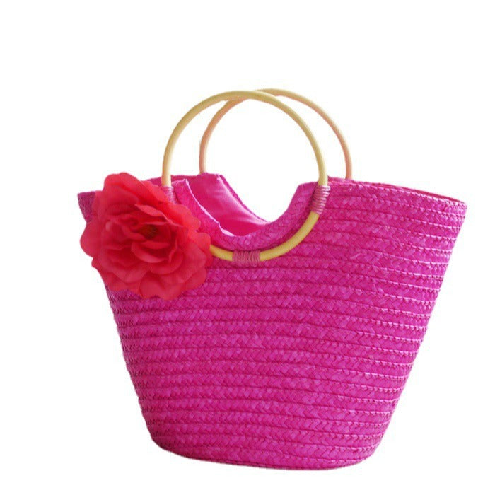 Elegante Basttasche mit Floralen Akzenten Brehn