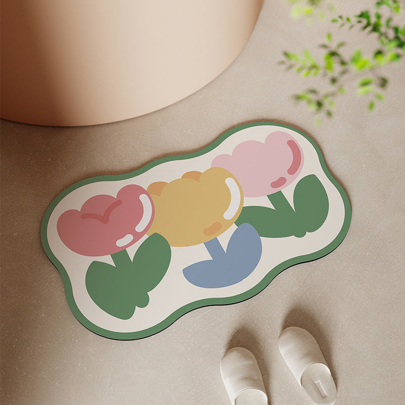 Künstlerische florale Badmatte Brehn