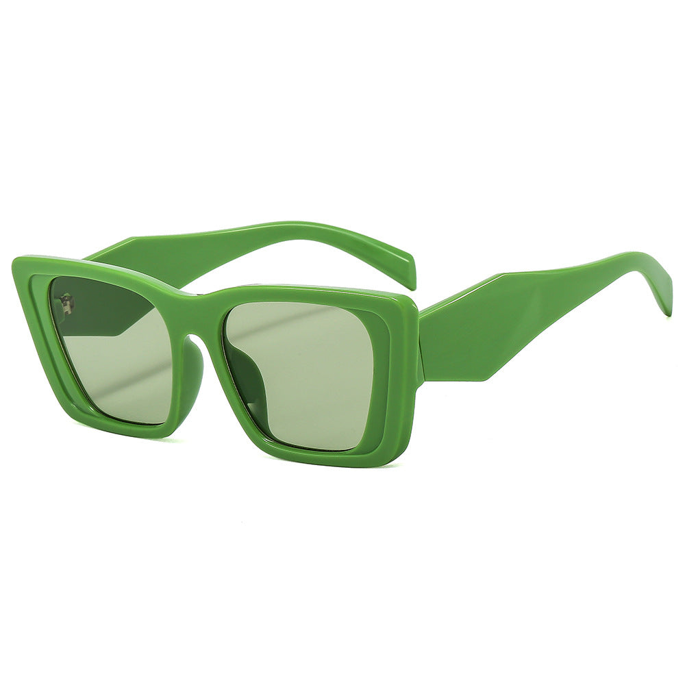Damen oversized Designer-Sonnenbrille mit futuristischem Rahmen Brehn