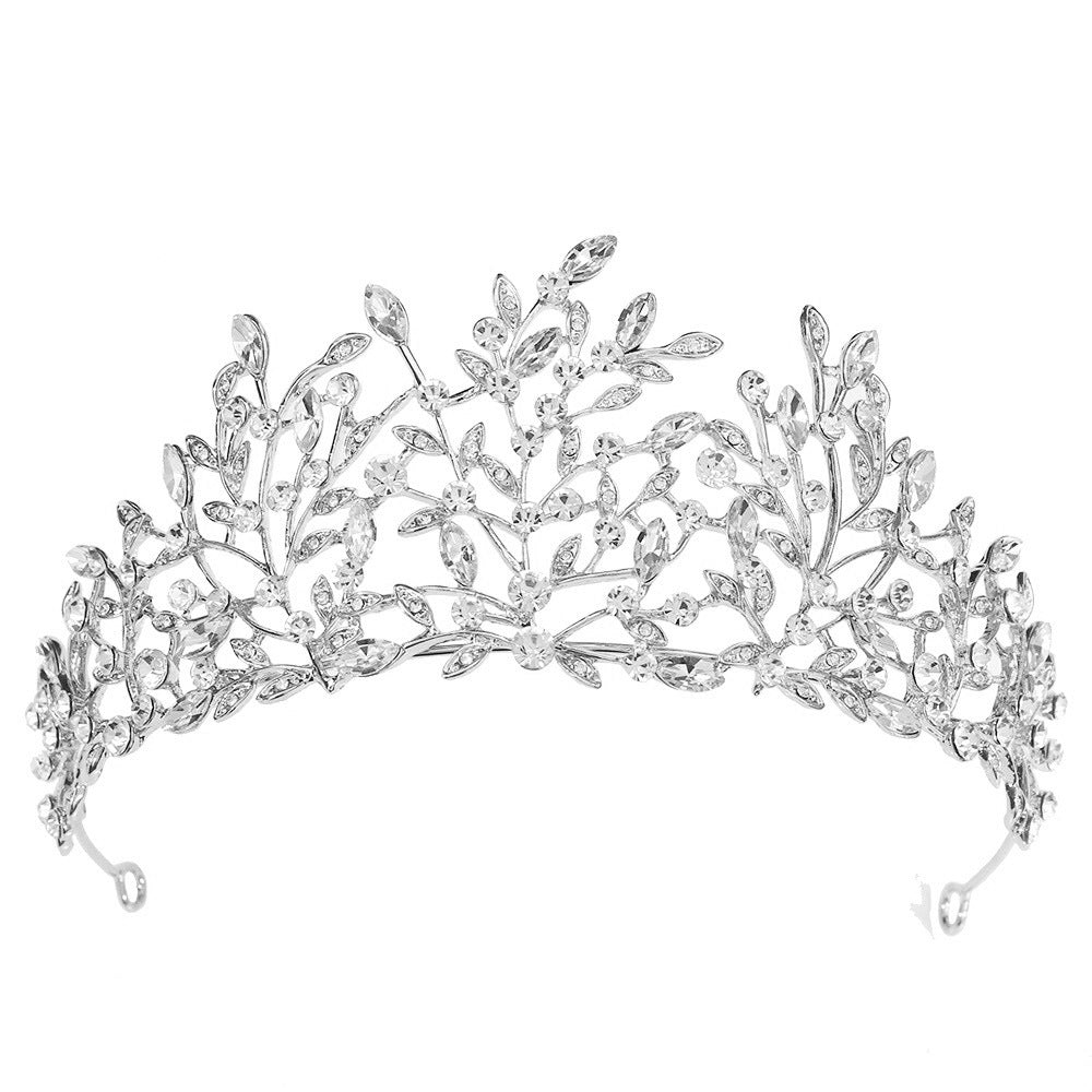 Damen Elegante Haarreif mit floralen Verzierungen und Strasssteinen Brehn