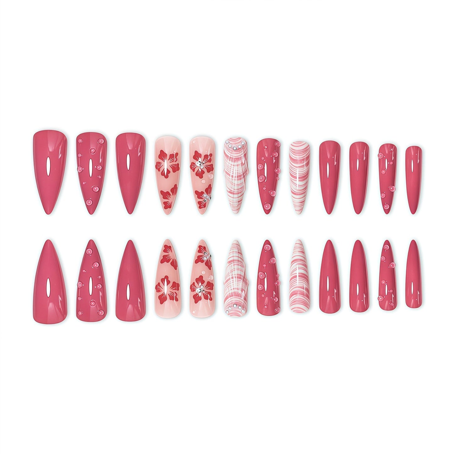 Premium Floral Stiletto Nail Enhancements Brehn