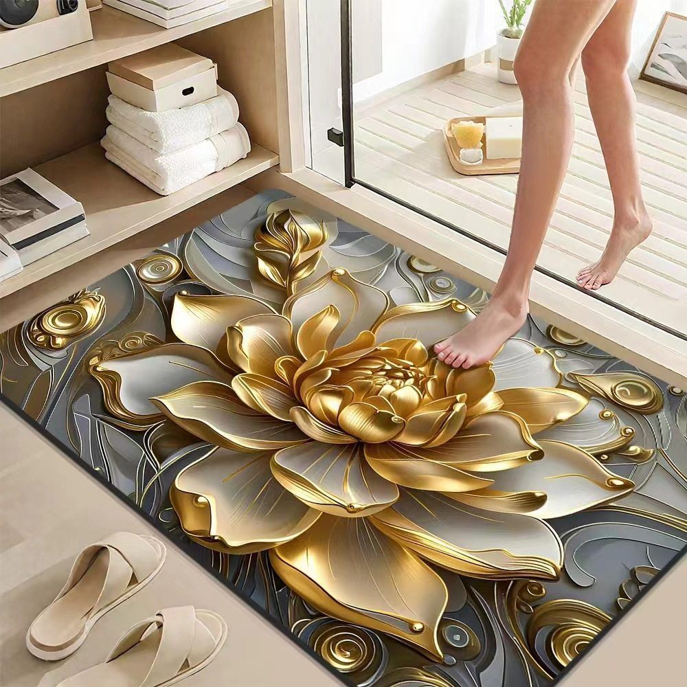 Luxuriöse dekorative florale Badmatte