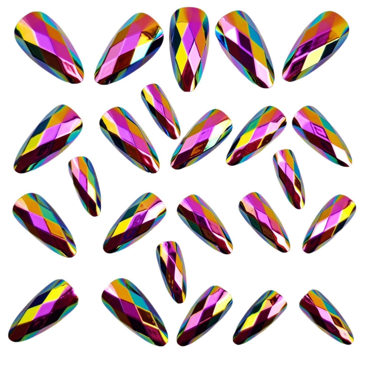 Glänzende Stiletto Kunstnägel mit Diamantierter Oberflächenstruktur Brehn