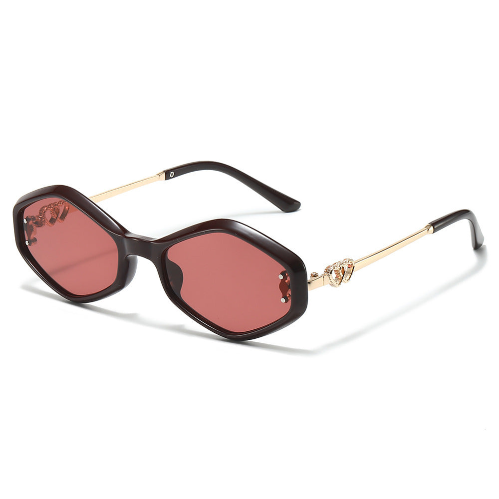 Geometrische Rahmen-Sonnenbrille mit Strass-Akzenten Brehn