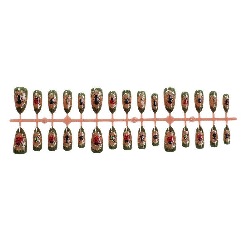 Künstlerisches Insekten-Themen Presse-On-Nail-Set Brehn