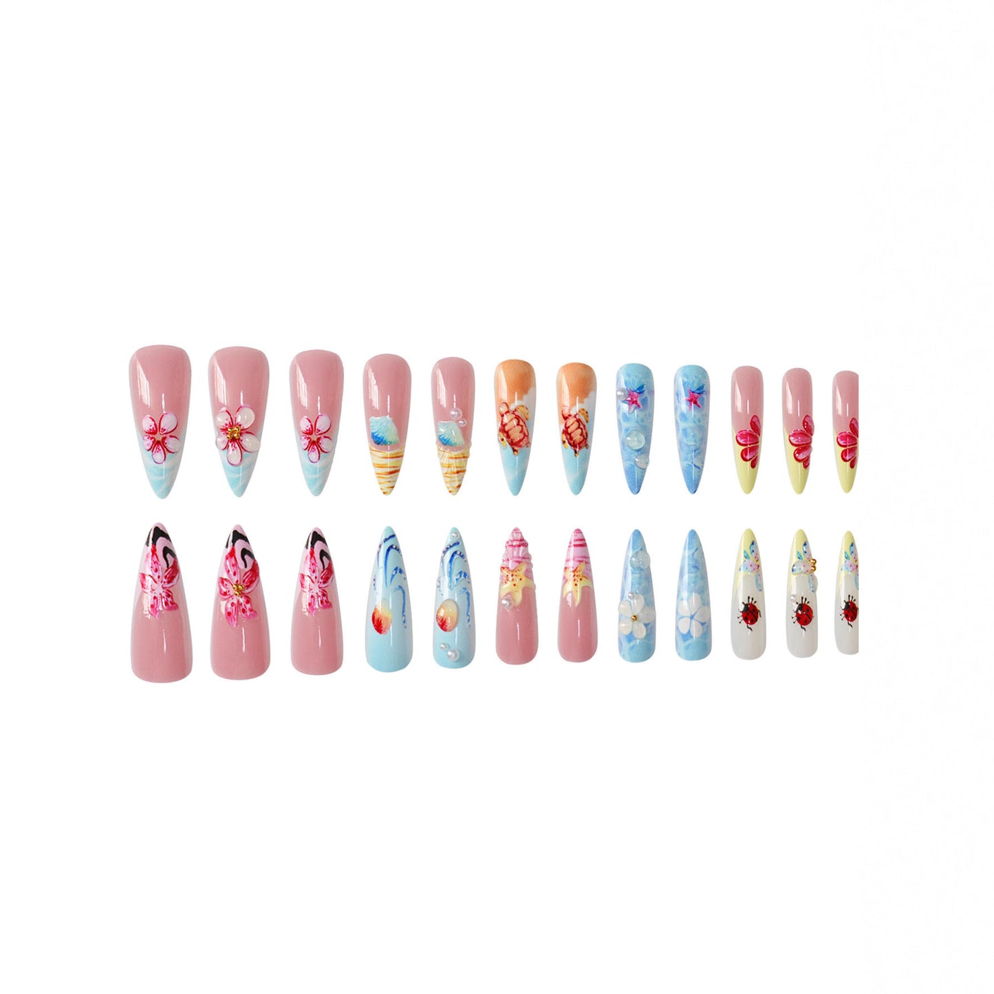 Künstlerische Meer-Themen-Nagelkunst Brehn
