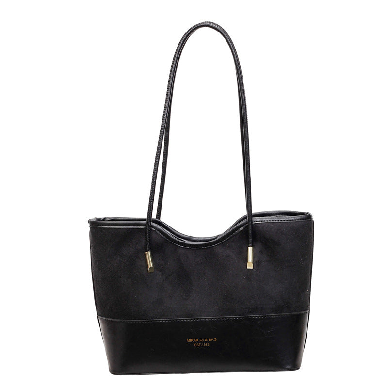 WoStylish Wildleder und Leder Schulter Tote Tasche Brehn