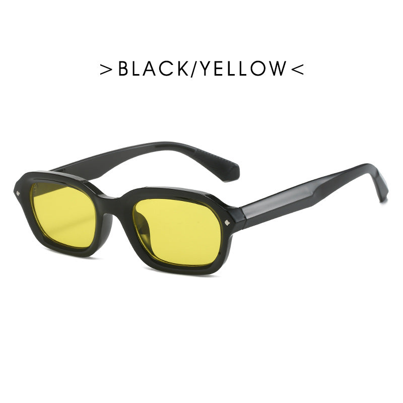 Damen Trendige rechteckige Sonnenbrille mit vollständig transparentem Rahmen und UV-Schutz Brehn
