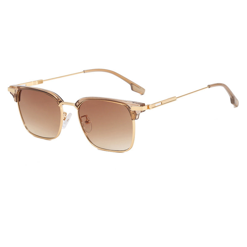 Damen quadratische Sonnenbrille mit leichtem Metallrahmen und breiten Bügeln Brehn