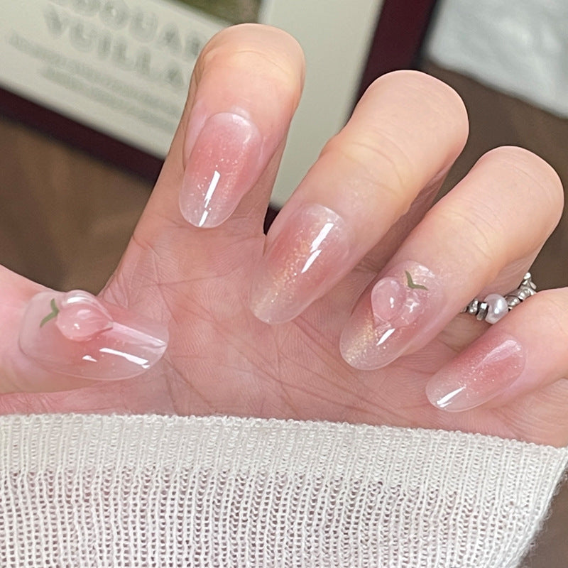 Künstlerisches Kirschblüten Press-On Nagel Set Brehn