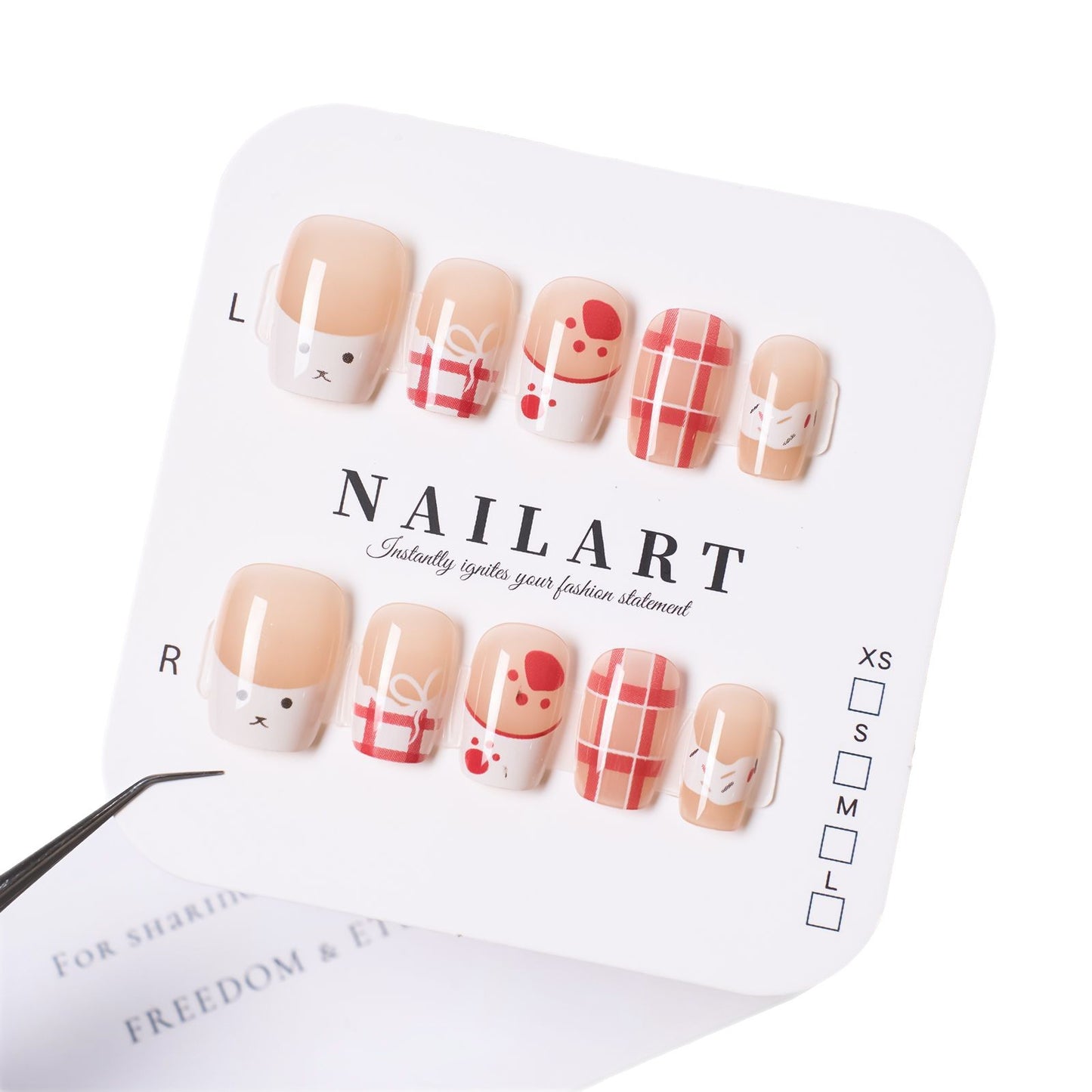 Niedliches, von Charakteren inspiriertes Press-On-Nagelset Brehn