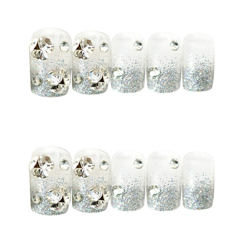 Rhinestone-verzierte Press-On Nagelkunst Brehn