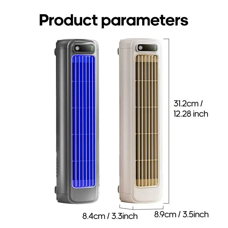 Unisex Einheitsgröße wiederaufladbarer schlanker tragbarer Turmventilator mit USB-Ladegerät, batteriebetriebenen, verstellbaren Lamellen, variabler Luftstrom, LED-Anzeige Brehn