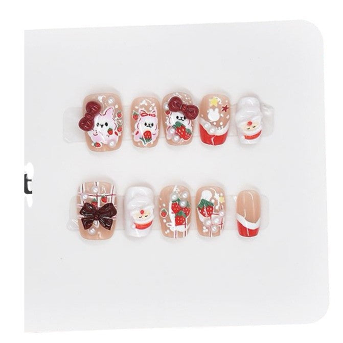 Festliches Charakter-Themen Press-On Nagelset Brehn