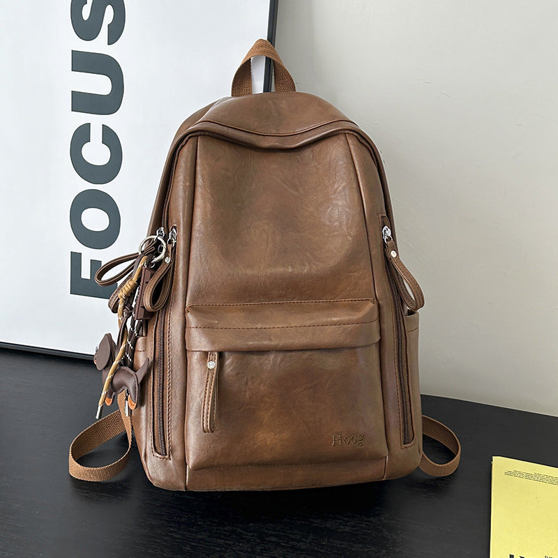 Langlebiger Leder-Rucksack mit Mehrfachfach-Design