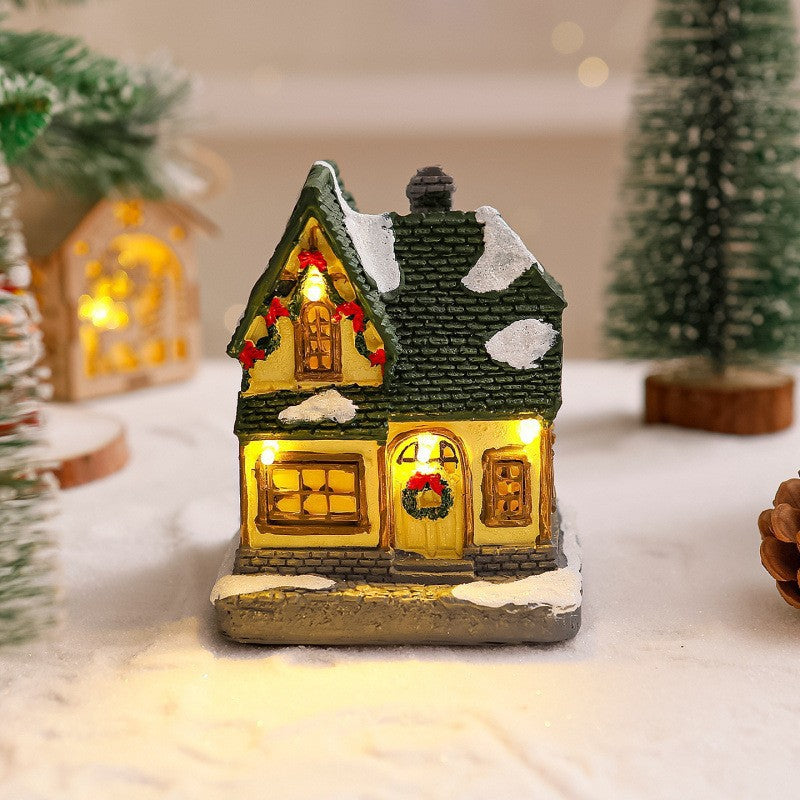 Dekoratives Weihnachtsdorf mit Lichtern Brehn