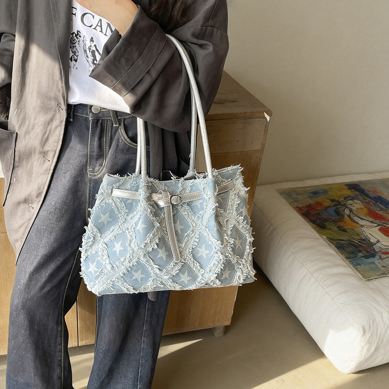 Sternenmuster Strand Schultertasche