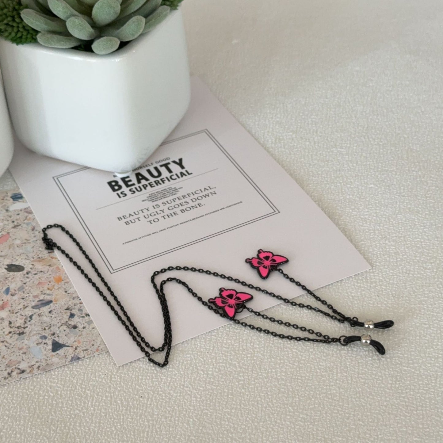 Schmetterlings-Themen-Brillenkettenhalter Brehn