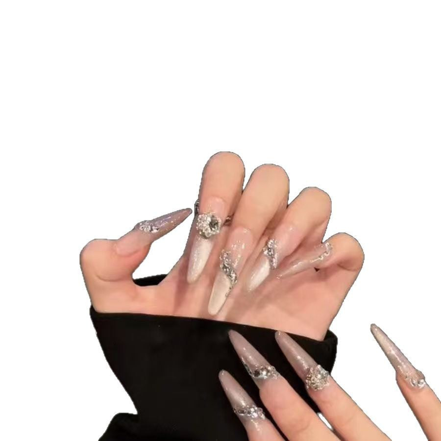 Exquisite Crystal-Verzierte Press-On Nägel Brehn