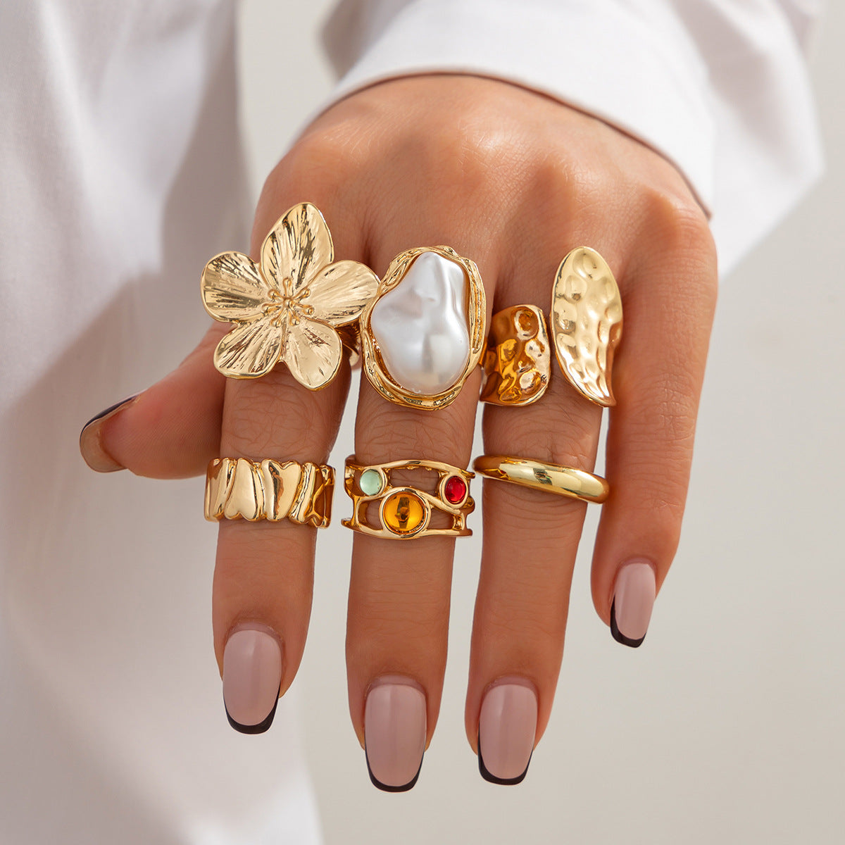 Florale Silber Statement Ring Brehn