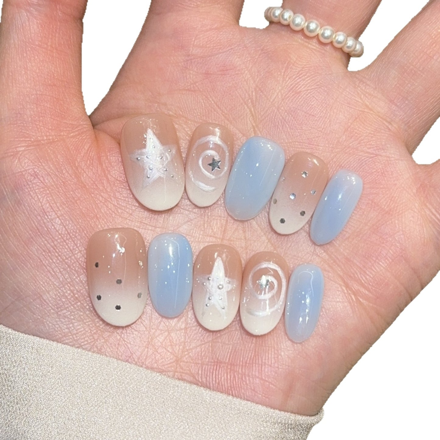 Künstliche Nagelspitzen Im Funkelnden Sternen-Design Brehn