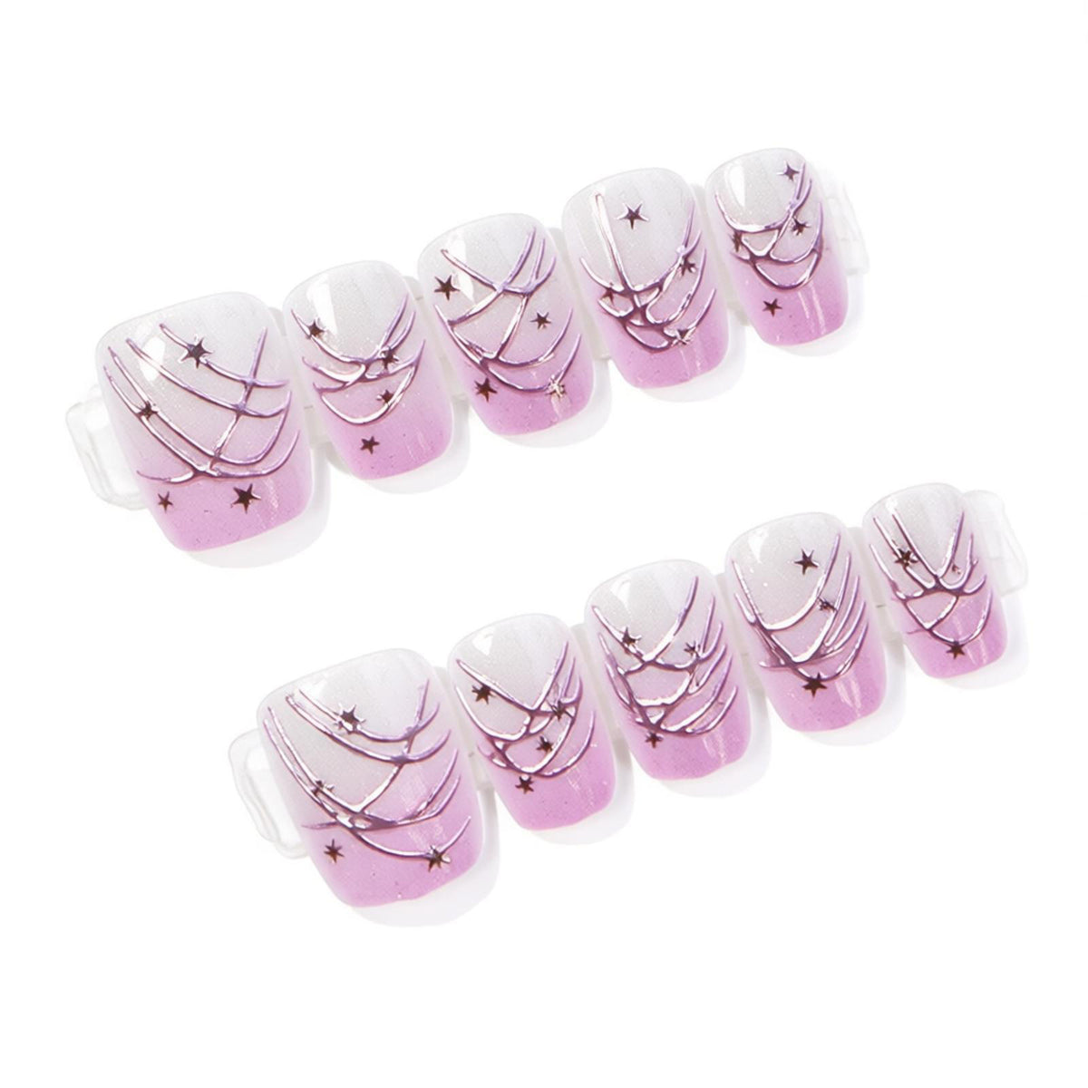 Künstlerisches Nail Art Press-On Set mit Sterne Akzenten Brehn