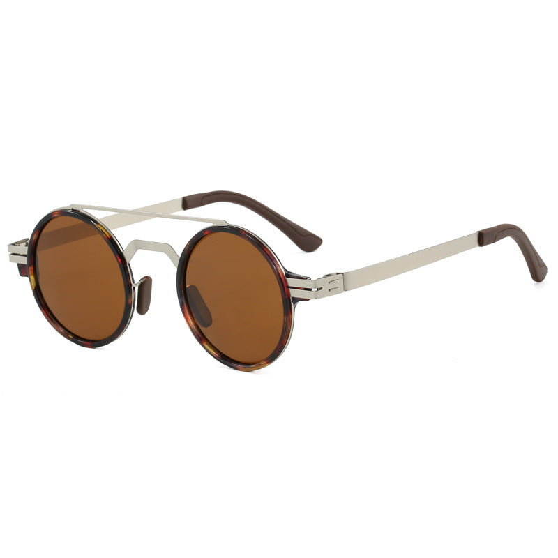 Damen modische runde Sonnenbrille mit minimalistischem Design Brehn