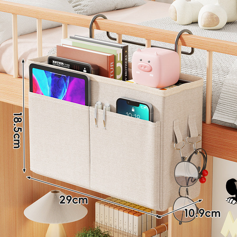 Nachttisch Hängender Organizer Caddy für Tablets Bücher Brillen mit Über-Schienen Metallhaken