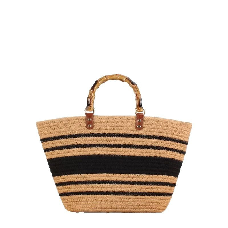 Große Strandtasche mit Bambusgriffen Brehn
