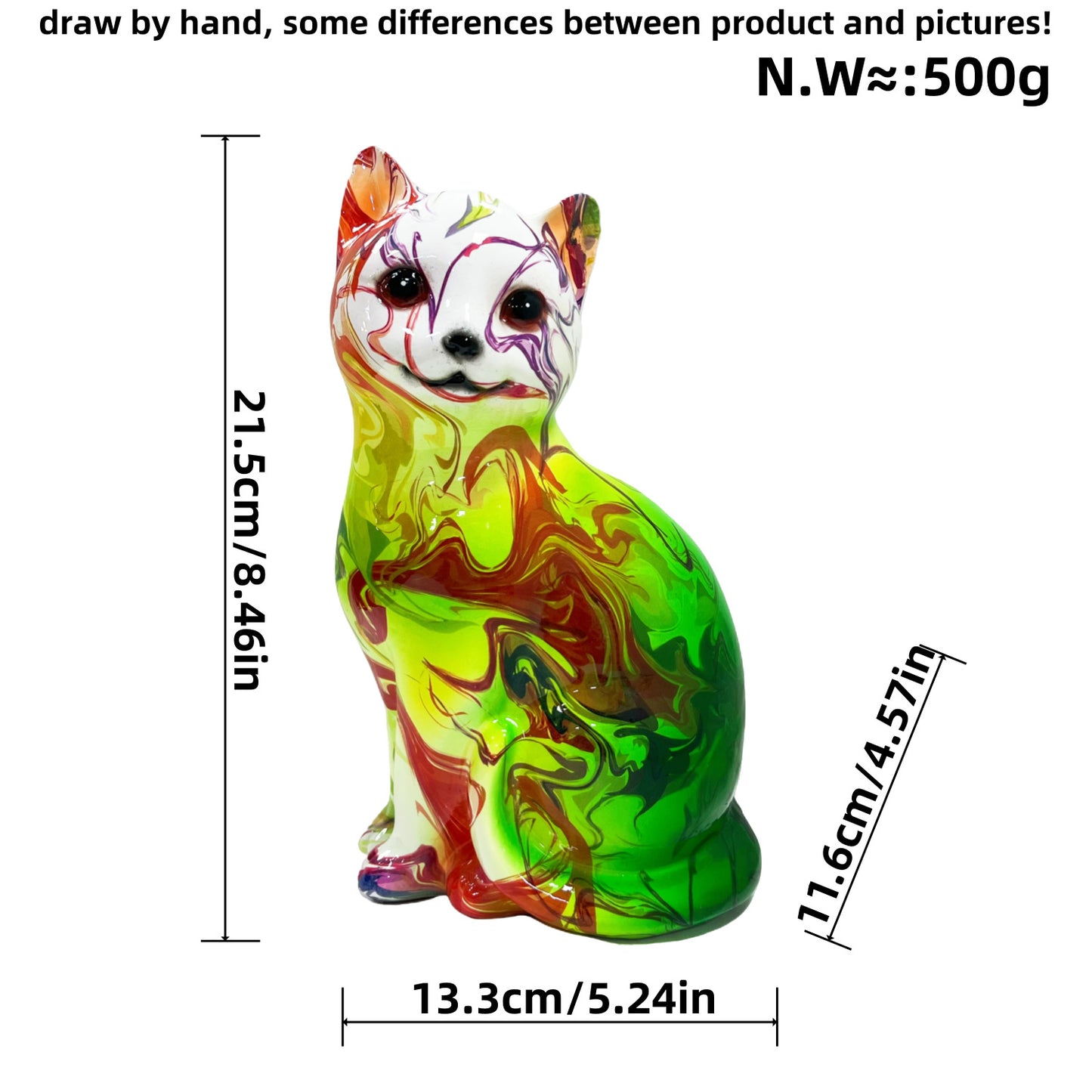 Künstlerische Katzenfigur in lebhaftem Design Brehn