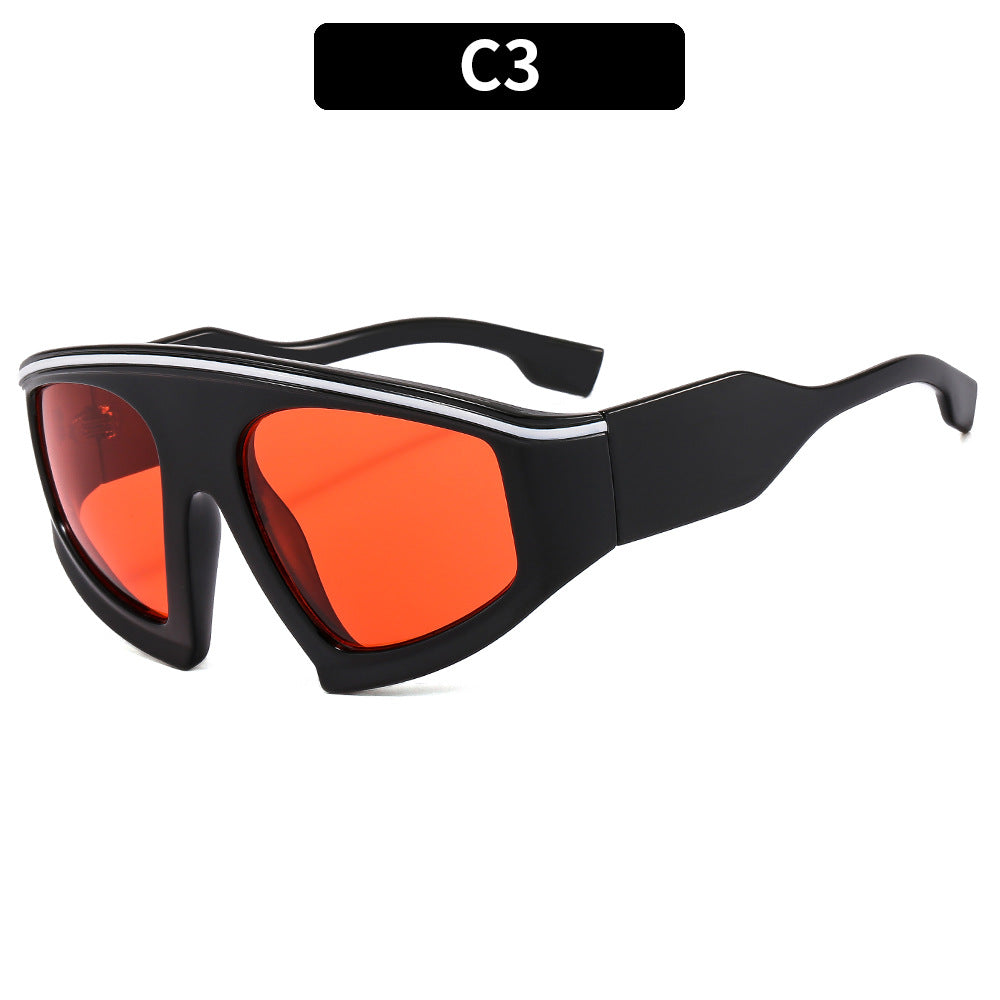 Futuristische Geometrische Schild Sonnenbrille
