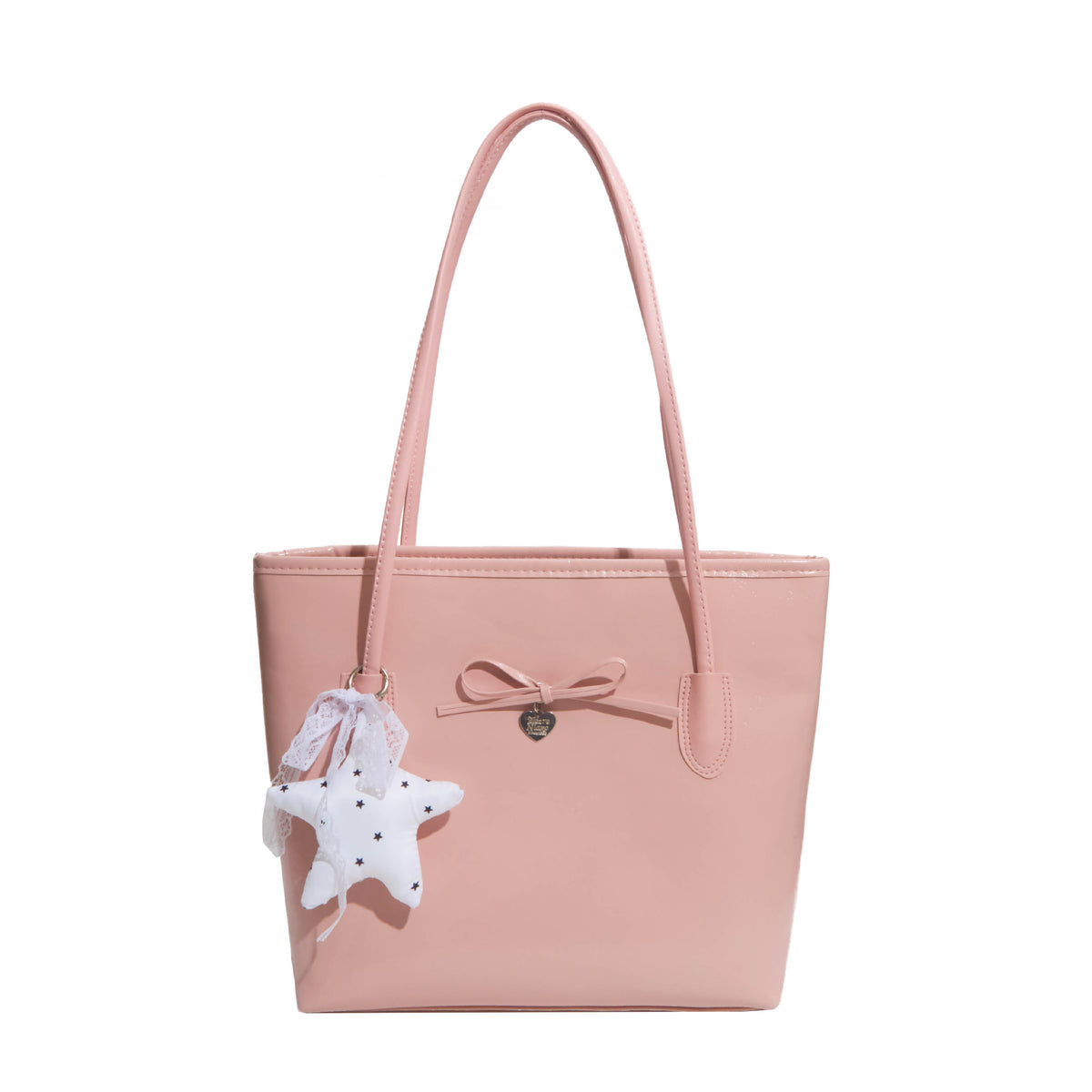 Glänzende Tote Bag mit Herz-Anhänger