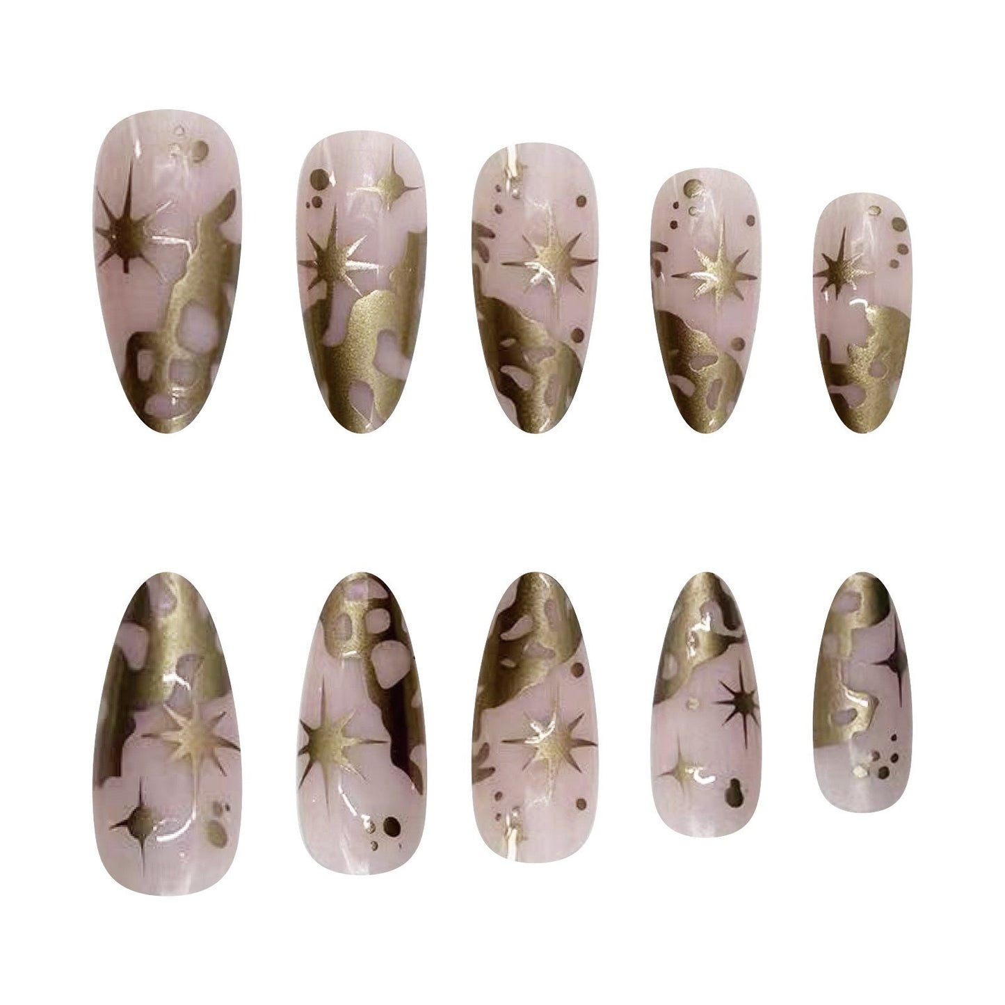 Trendige Kunstnagelspitzen mit luxuriösen Goldakzenten Brehn