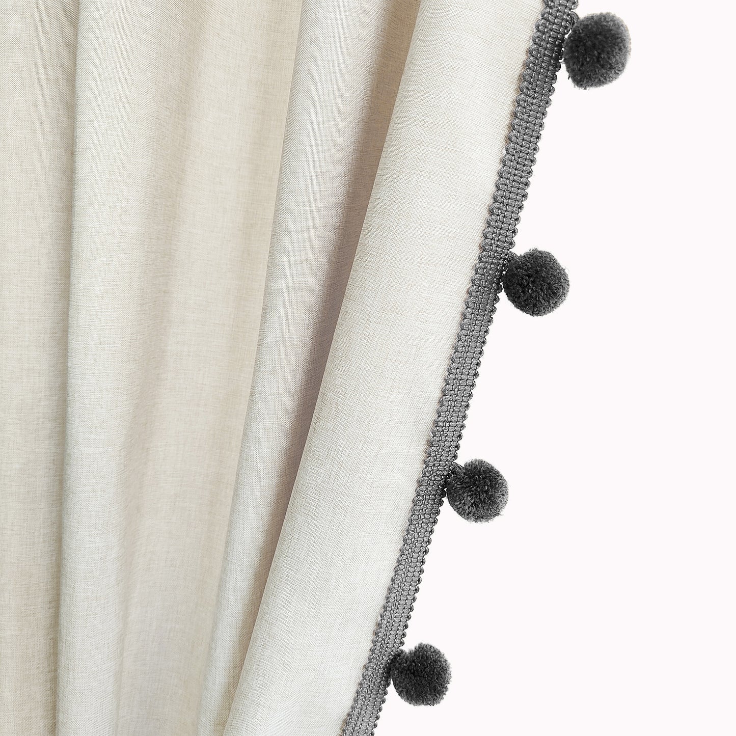 Textured Pom Pom Trim Duschvorhang Brehn