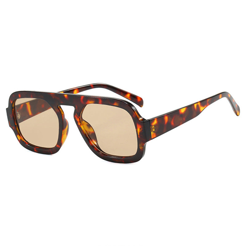 Damen stylische quadratische Sonnenbrille mit breitem Rahmen und UV-Schutz Brehn