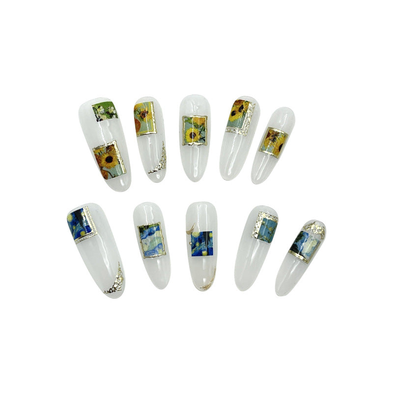 Künstlerisches Naturthemen-Press-On-Nagelset
