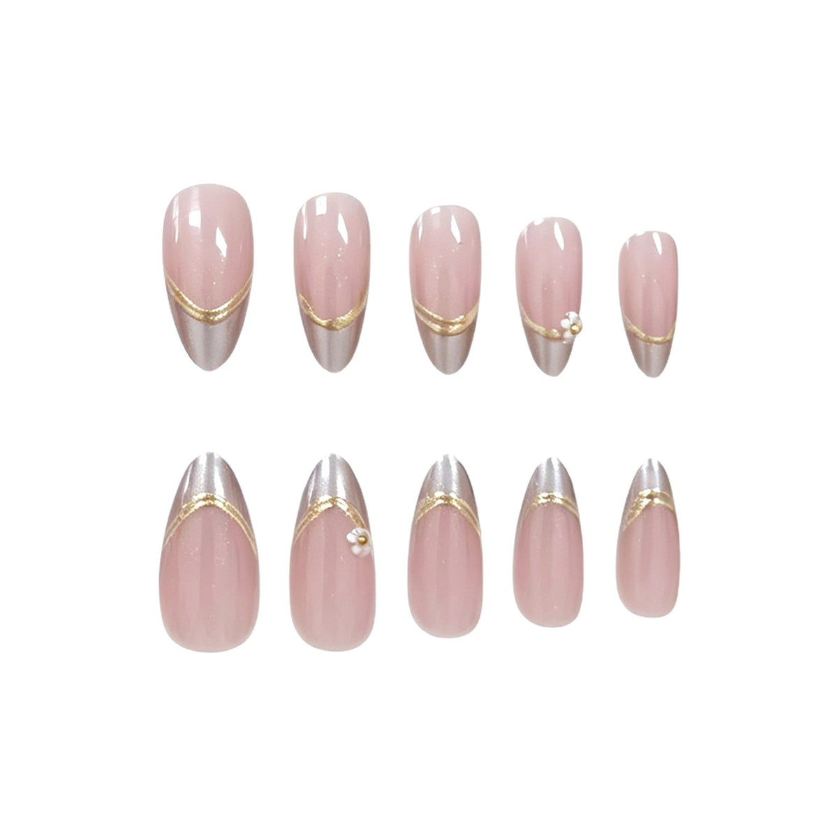 Elegante Blumenmuster Acryl-Nagelverlängerungen Brehn 1789915589