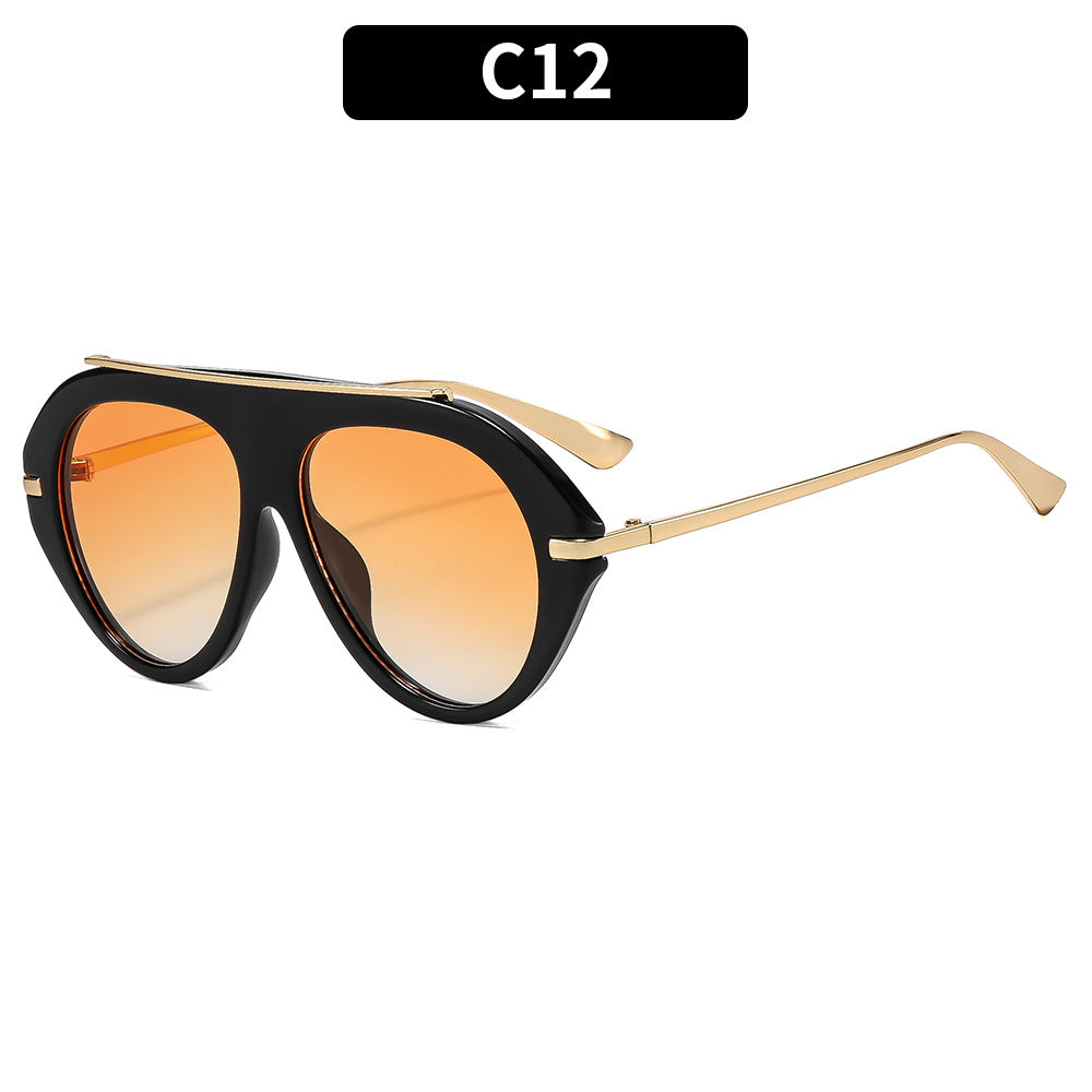 Retro-inspirierte übergroße Shield-Sonnenbrille