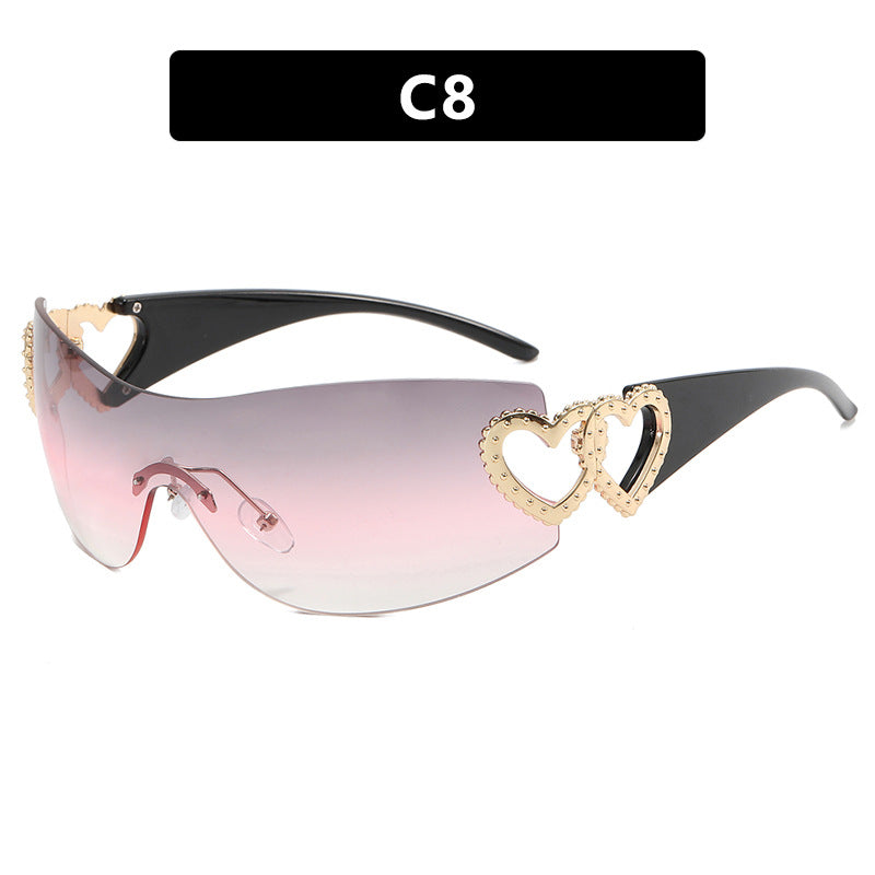 Damen Fashion-Sonnenbrille mit Herz-Applikationen Brehn