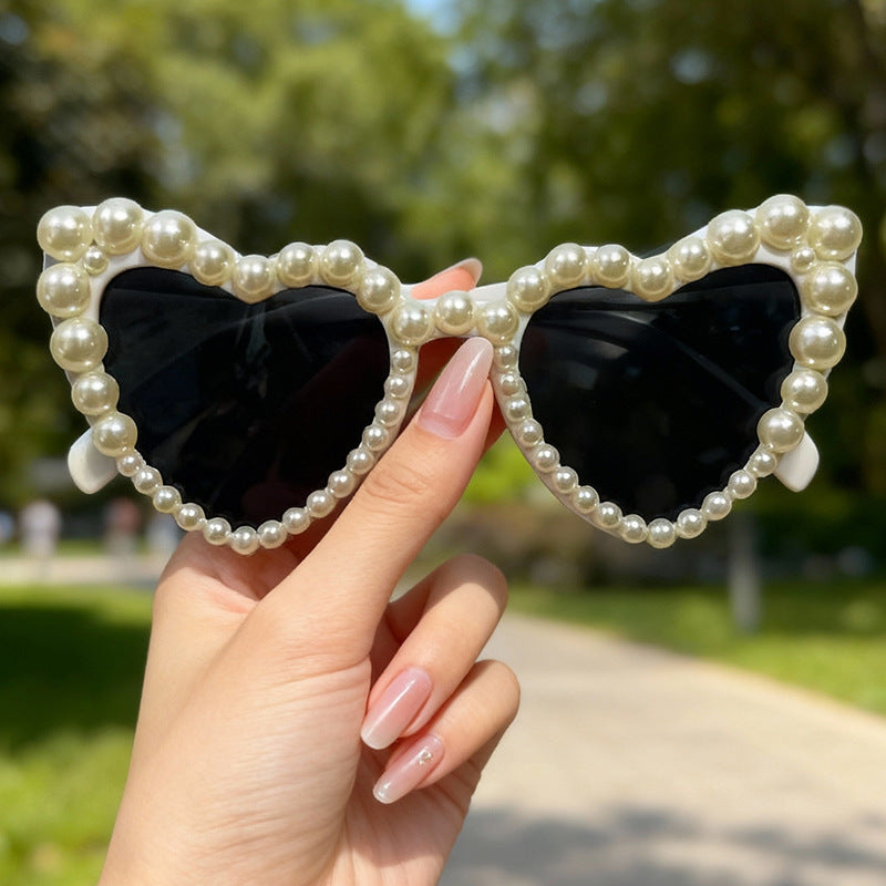 Dekorative mit Perlen verzierte Cat-Eye-Sonnenbrille Brehn