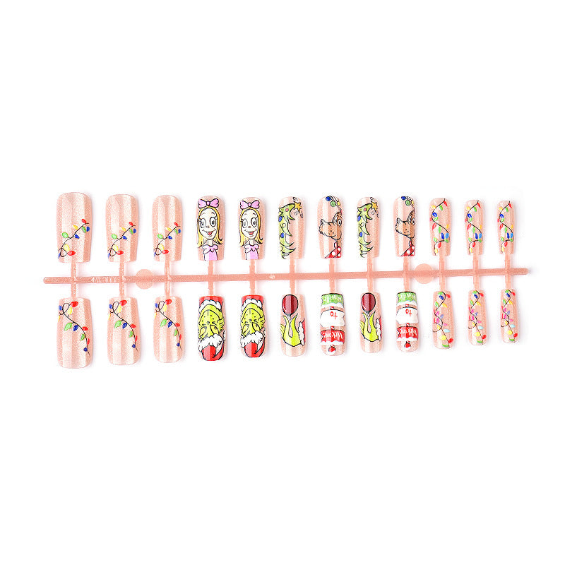 Themenbezogenes Feiertags-Presse-On-Nagelkunst-Set