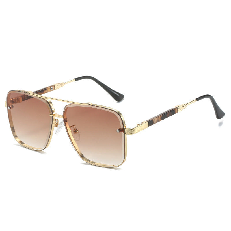 Damen Geometrische Oversize-Sonnenbrille mit filigranem Metallrahmen Brehn