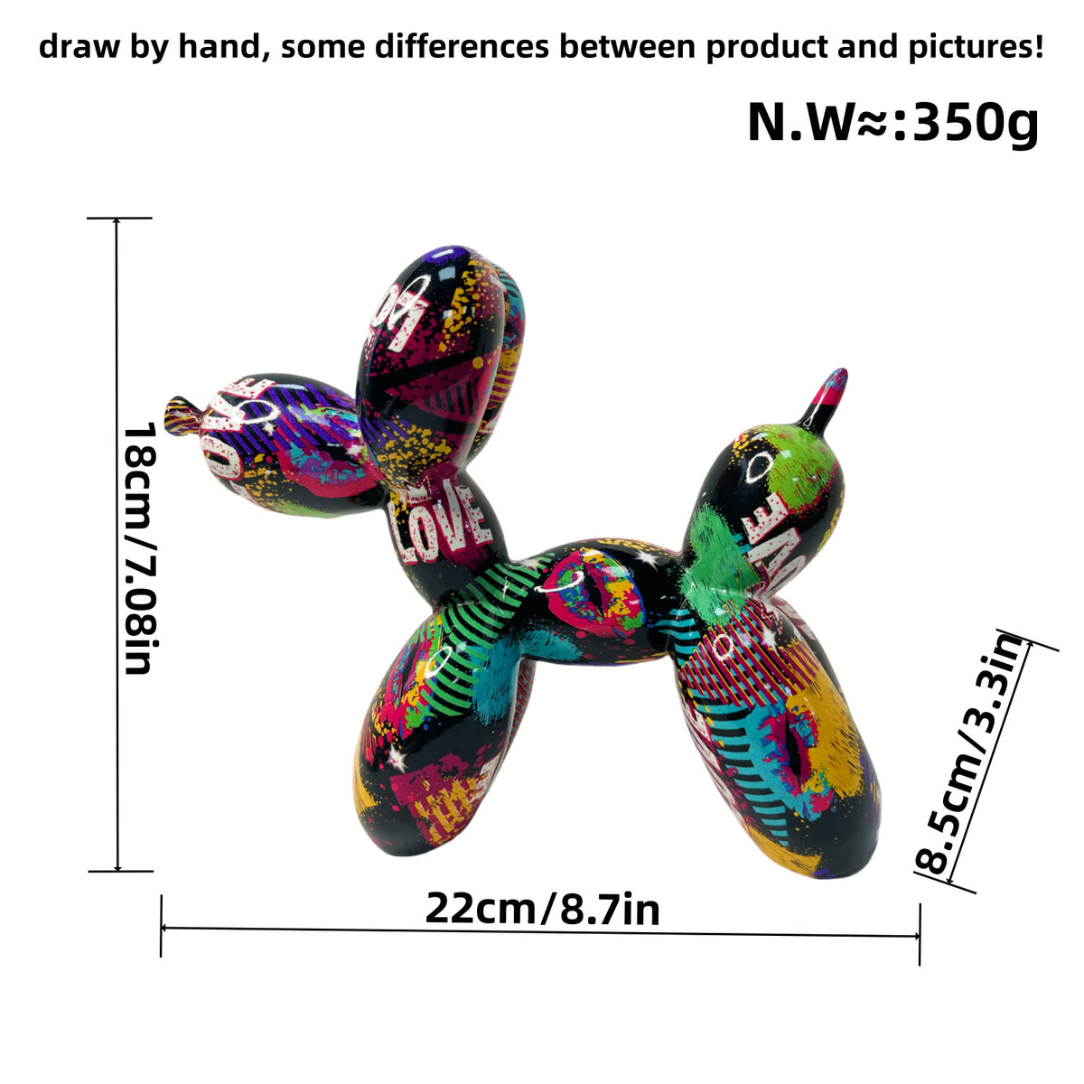 Bunte Ballon-Hund Skulptur Brehn