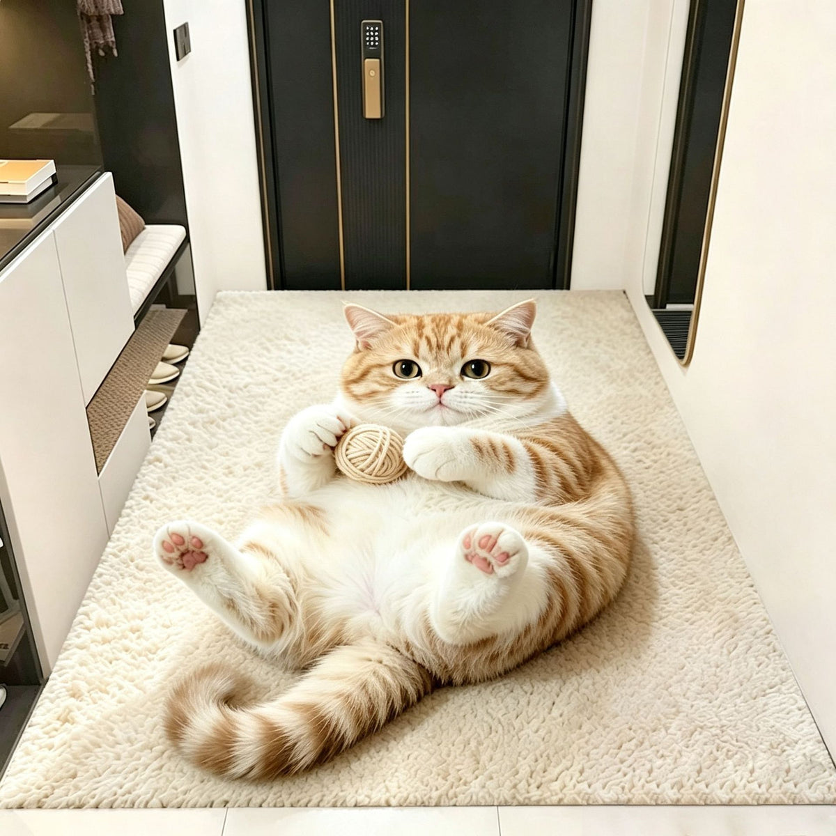 Plüsch Katzen-Themen Teppich