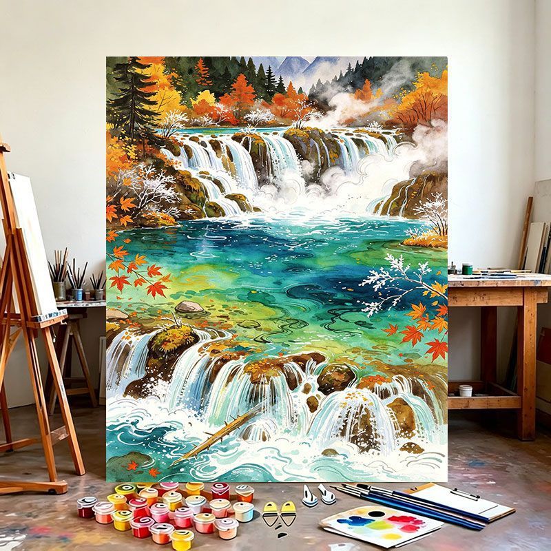 Wasserfall Landschaft Leinwanddruck Brehn
